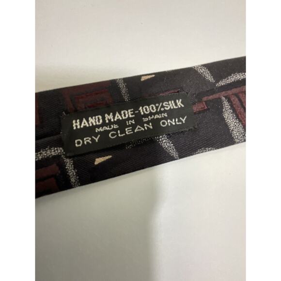 Lords Handmade In Spain Designer Silk Tie Cream Tipping - Picture 10 of 16